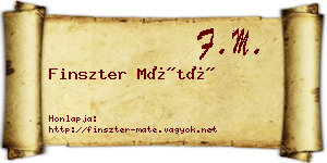 Finszter Máté névjegykártya